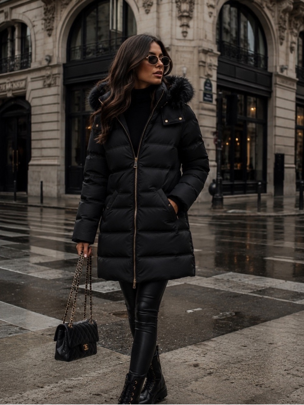 ZARA quilted down feather coat water repellent windproof